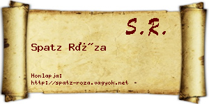 Spatz Róza névjegykártya